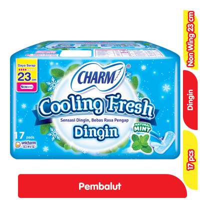 Charm Cooling Fresh Pembalut Wanita Non Wing Natural Mint 23 cm 17 pcs
