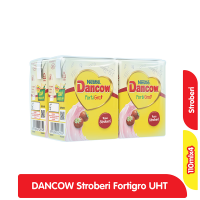 Promo Harga Dancow Fortigro UHT Stroberi 110 ml - Alfamart