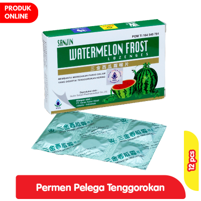 Promo Sanjin Watermelon Frost Permen Pelega Tenggorokan Box 12 pcs Alfamart