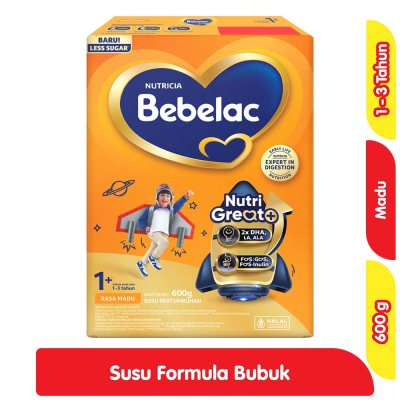 Promo Bebelac 1+ GroGreat+ Susu Bubuk Pertumbuhan Anak Madu 600 g Alfamart