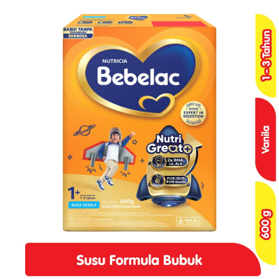 Promo Bebelac 1+ GroGreat+ Susu Bubuk Pertumbuhan Anak Vanila 600 g Alfamart