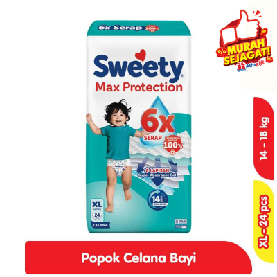 Promo Sweety Max Protection Popok Celana Bayi XL 24 pcs Alfamart