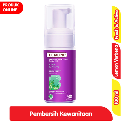 Promo Betadine Fresh & Active Pembersih Kewanitaan Foam Lemon Verbena 100 ml Alfamart