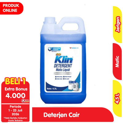 Promo So Klin Matic Professional Deterjen Cair Mesin Cuci Laundry Jerigen 4.5 L Alfamart