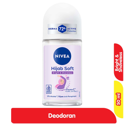 Promo Nivea Deodoran Roll On Wanita Hijab Soft Bright & Shaveless 50 ml Alfamart