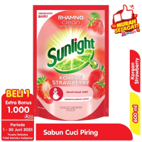 Promo Harga Sunlight Pencuci Piring Korean Strawberry 560 ml - Alfamart