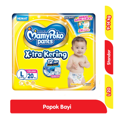 Promo MamyPoko X-tra Kering Popok Celana Bayi L 20 pcs Alfamart