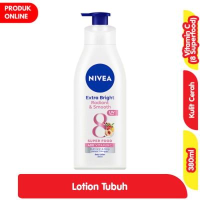 Promo Nivea Extra Bright Lotion Pelembap Tubuh Radiant & Smooth Pump 380 ml Alfamart
