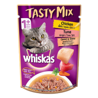 whiskas Tasty Makanan Kucing Mix Chicken Tuna 70 g