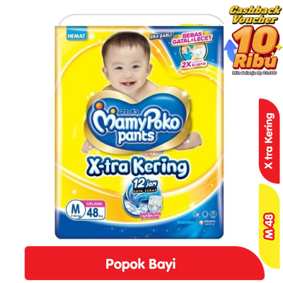 Promo MamyPoko X-tra Kering Popok Celana Bayi M 48 pcs Alfamart