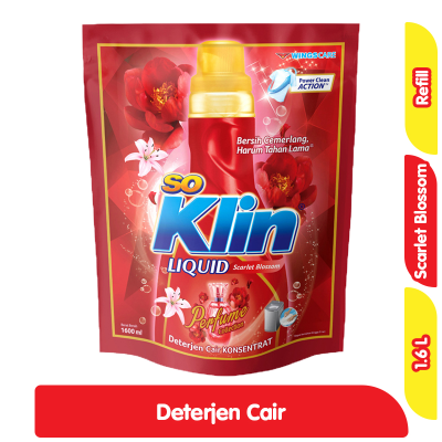 Promo So Klin Deterjen Cair Scarlet Blossom Refill 1.6 L Alfamart