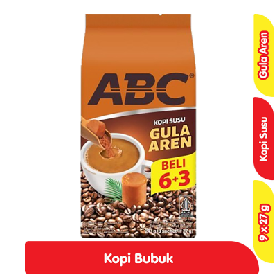 Promo ABC Kopi Susu Gula Aren 9 x 27 g Alfamart