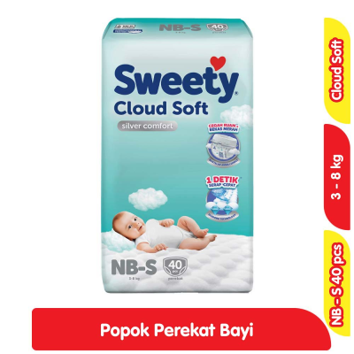 Promo Sweety Silver Cloud Soft Popok Perekat Bayi NB-S 40 pcs Alfamart