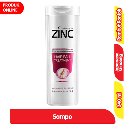 Promo Zinc Sampo Anti Ketombe & Perawatan Rambut Rontok Japanese Ginseng 340 ml Alfamart
