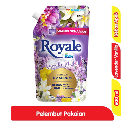 Promo Royale by So Klin Pelembut & Pewangi Pakaian Lavender Musk Refill 600 ml Alfamart