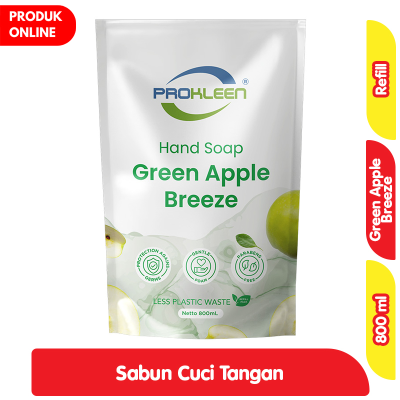 Prokleen Sabun Cuci Tangan Green Apple Breeze Refill 800 ml