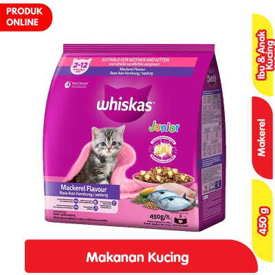 Promo Whiskas Makanan Kucing Kering Kitten Makerel 450 g Alfamart