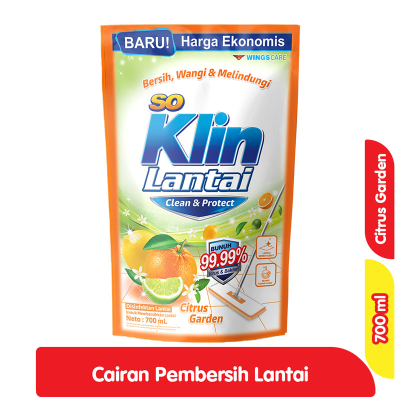 Promo So Klin Cairan Pembersih Lantai Citrus Garden Refill 700 ml Alfamart