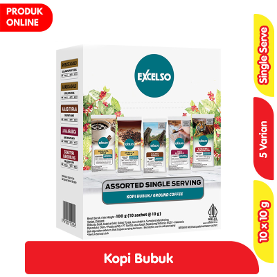 Promo Excelso Assorted Single Serving Kopi Bubuk Sachet 10 x 10 g Alfamart