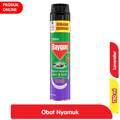 Promo Baygon Obat Nyamuk Aerosol Silky Lavender 750 ml Alfamart