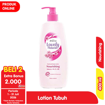 Promo Emeron Lovely Natural Lotion Pelembap Tubuh Nourishing 400 ml Alfamart