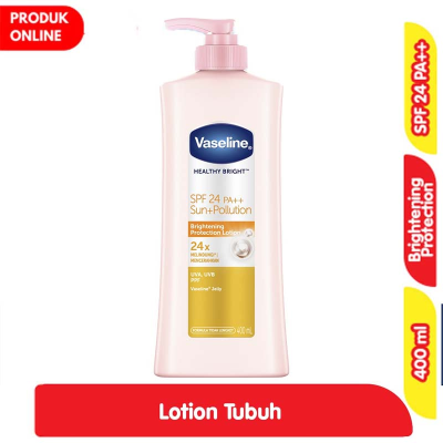 Promo Vaseline Lotion Pelembap Tubuh SPF 24 Brightening Protection Pump 400 ml Alfamart