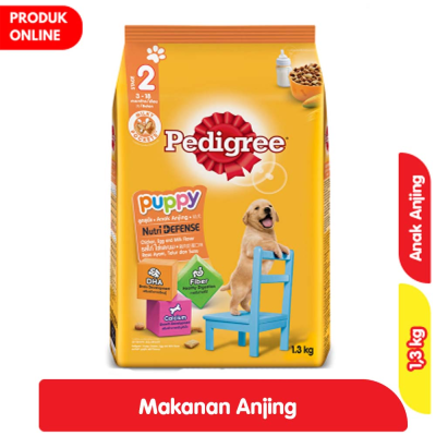 Promo Pedigree Makanan Anjing Kering Puppy Rasa Ayam, Telur & Susu 1.3 kg Alfamart