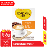 Promo Harga Tropicana Slim Cafe Latte per 10 sachet 14 gr - Alfamart