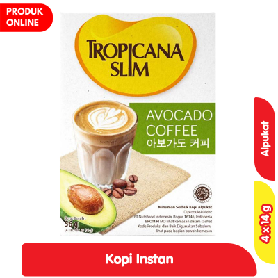 Promo Tropicana Slim Minuman Kopi Avocado Sachet 4 x 14 g Alfamart