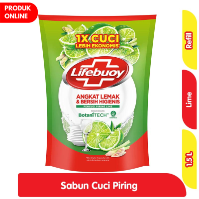 Promo Lifebuoy Botanitech Sabun Cuci Piring Lime Refill 1.5 L Alfamart
