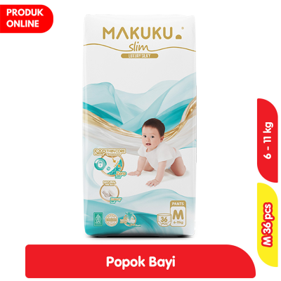 Promo Makuku Slim Luxury Silky Popok Celana Bayi M 36 pcs Alfamart