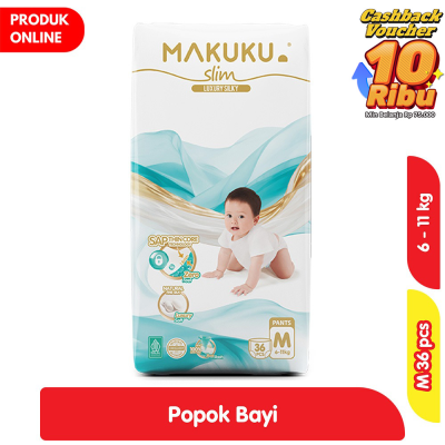 Promo Makuku Slim Luxury Silky Popok Celana Bayi M 36 pcs Alfamart