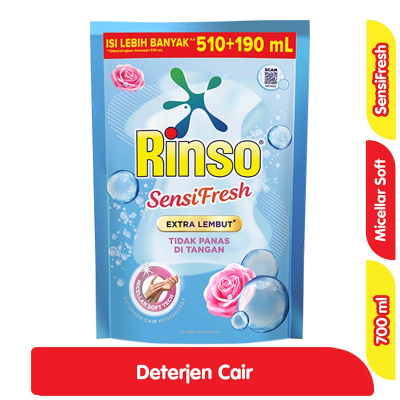 Promo Rinso SensiFresh Detergen Cair Extra Lembut Refill 700 ml Alfamart