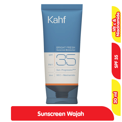 Promo Kahf Sunscreen Moisturizer Wajah Pria Bright Fresh SPF 35 30 ml Alfamart
