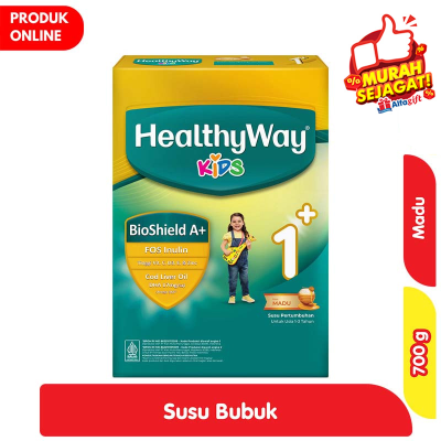 Promo Healthyway 1+ Susu Bubuk Pertumbuhan Anak 1-3 Tahun Madu 700 g Alfamart