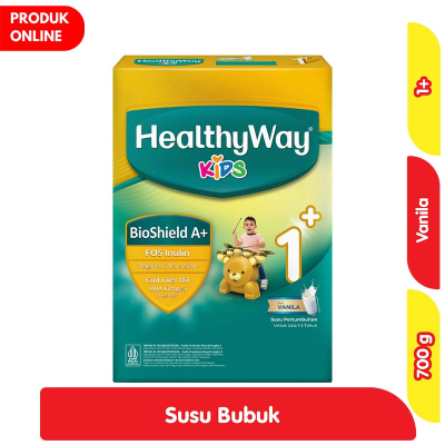 Promo Healthyway 1+ Susu Bubuk Pertumbuhan Anak 1-3 Tahun Vanila 700 g Alfamart
