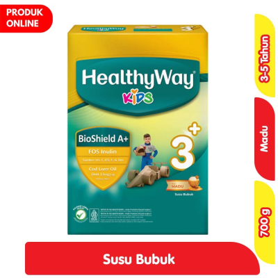 Promo Healthyway 3+ Susu Bubuk Pertumbuhan Anak 3-5 Tahun Madu 700 g Alfamart