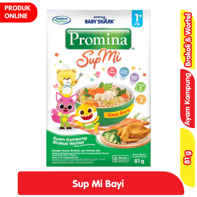 Promo Promina Sup Mi Bayi Rasa Ayam Kampung, Brokoli, & Wortel 81 g Alfamart