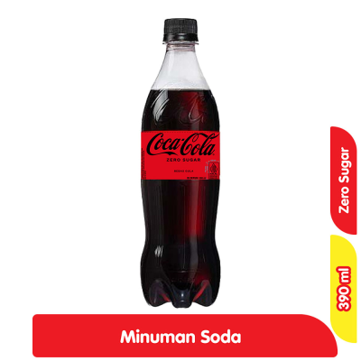 Promo Coca-Cola Zero Sugar Minuman Soda Rasa Kola Bebas Gula Botol 390 ml Alfamart