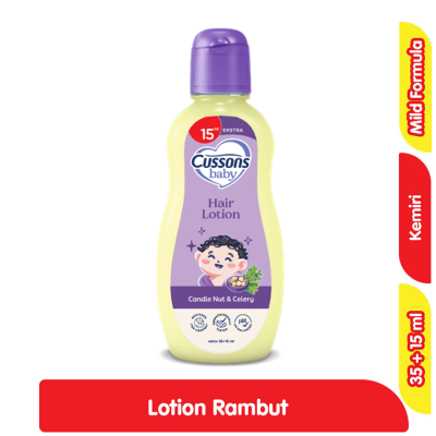 Promo Cussons Baby Lotion Rambut Bayi /Anak Kemiri & Seledri 35 + 15 ml Alfamart