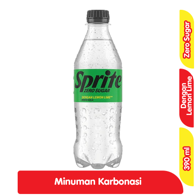 Promo Sprite Zero Minuman Soda Rasa Lemon Jeruk Nipis Bebas Gula Botol 390 ml Alfamart
