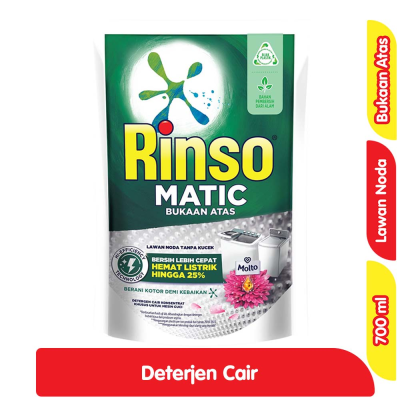 Rinso Matic Deterjen Cair Mesin Cuci Bukaan Atas Refill 700 ml