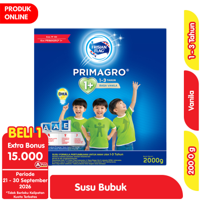 Promo Frisian Flag Primagro 1+ Susu Anak 1-3 Tahun Vanila 2000 g Alfamart
