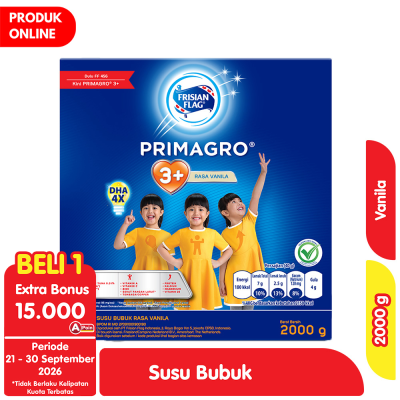 Promo Frisian Flag Primagro 3+ Susu Anak 4-6 Tahun Vanila 2000 g Alfamart