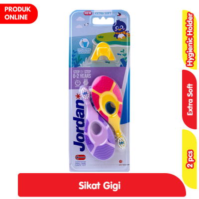 Promo Jordan Step 1 Sikat Gigi Bayi / Anak 0 - 2 Tahun Ekstra Soft Twinpack Assorted Alfamart