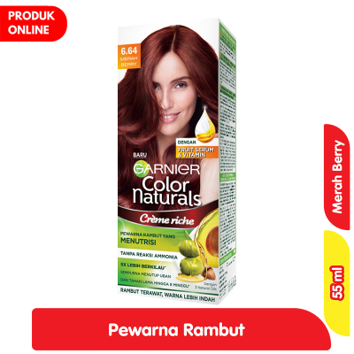 Promo Garnier Creme Riche Pewarna Rambut 6.64 Merah Berry 55 ml Alfamart