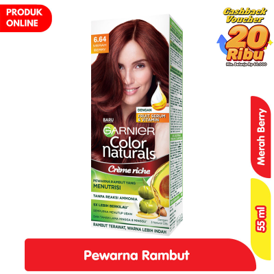 Promo Garnier Creme Riche Pewarna Rambut 6.64 Merah Berry 55 ml Alfamart