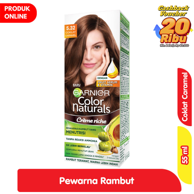 Promo Garnier Creme Riche Pewarna Rambut 5.32 Coklat Caramel 55 ml Alfamart