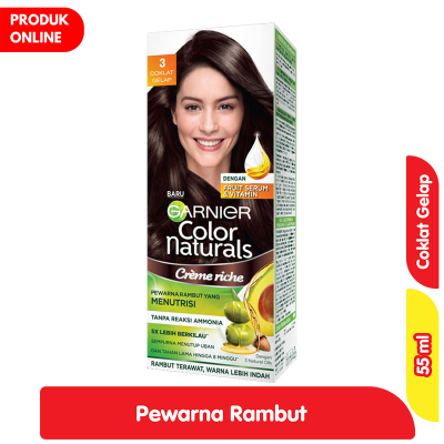 Promo Garnier Creme Riche Pewarna Rambut 3 Coklat Gelap 55 ml Alfamart