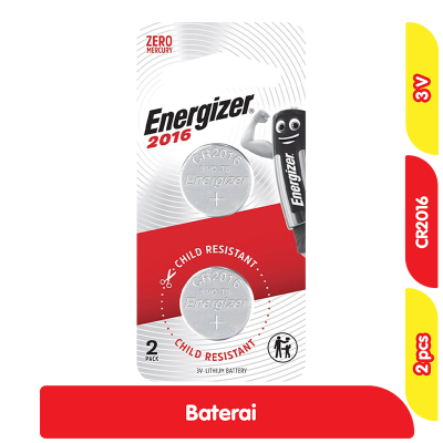 Promo Energizer 2016 Baterai Lithium Bulat 3V E-CR2016 BP2 2 Pcs Alfamart